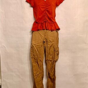 BKE Women's Tan Cargo Joggers